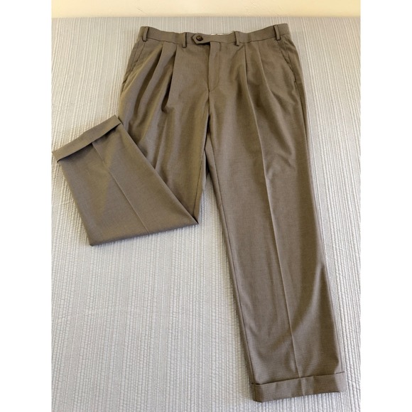 Ralph Ralph Lauren Other - Ralph Lauren Mens Size 38/30 Brown Houndstooth Pleated Cuffed Dress Pants Slacks